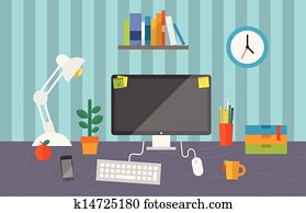 工作, 空間, 在, 辦公室