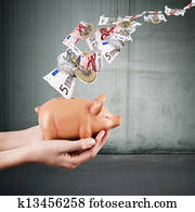 手, 藏品, 粉紅的豬, 豬一般的銀行