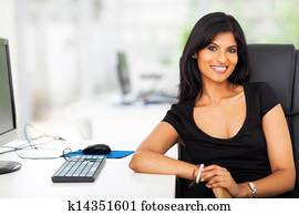 有吸引力, 女性 執行委員, 在, 她, 現代, 辦公室