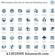 集合, ......的, seo, 以及, 銷售, 圖象