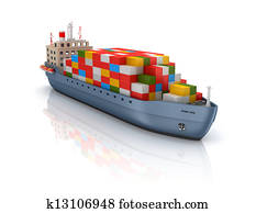 뱃짐 컨테이너, 배