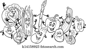 행복하다, 야채, 만화, 치고는, 칠하기 그림책