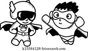 漫画 スーパーヒーロー クリップアート 切り張り イラスト 絵画 集 K Fotosearch