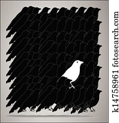 鳥, 死肉, からす クリップアート（切り張り）イラスト「絵画」集 