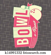 1950s Bowling Style Logo Design 1950s Bowling Style Logo Design