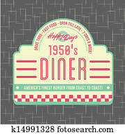 1950s Diner Style Logo Design 1950s Diner Style Logo Design