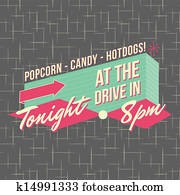 1950s Drive-In Style Logo Design 1950s Drive-In Style Logo Design