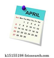 2014 calendar for April.