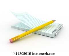 3d blank paper-note pad with pen