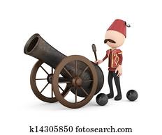 3d human with ramadan cannon 3d human with ramadan cannon