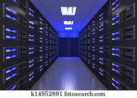 3d Modern interior of server room 3d Modern interior of server room