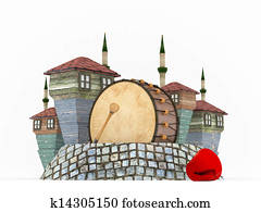 3D Ramadan Drum in neighborhood 3D Ramadan Drum in neighborhood