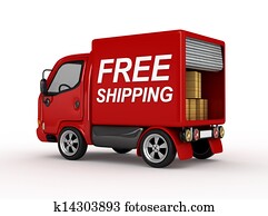 3D Red Van with Free Shipping 3D Red Van with Free Shipping