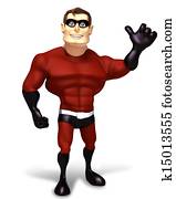 3d, render, גיבור על, נורמלי, הנח