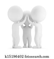 3d small people - high-five 3d small people - high-five