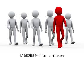 3d unique successful man - leadership concept 3d unique successful man - leadership concept