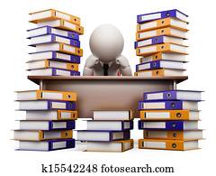 3d, weiß, leute., beanspruchen, in, büro