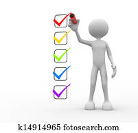 3d, אנשים, -, איש, בן אדם, ו, a, checklist.