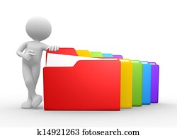 3d, אנשים, -, איש, בן אדם, עם, a, תיקיות