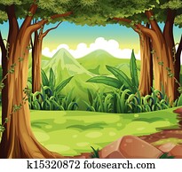 a, grüner wald, über, dass, hohe berge a, grüner wald, über, dass, hohe berge