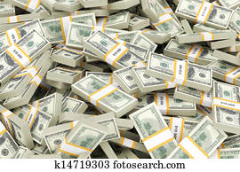 a huge pile of money