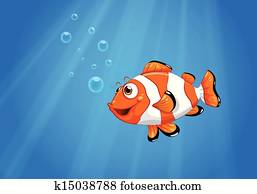 A sea with a nemo fish A sea with a nemo fish