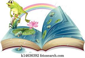 a, storybook, mit, a, frosch, und, fische, an, dass, teich a, storybook, mit, a, frosch, und, fische, an, dass, teich