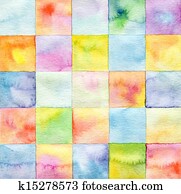Abstract  square watercolor painted background