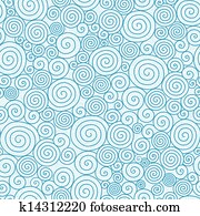 Abstract swirls seamless pattern background