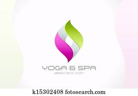 abstratos, vetorial, logotipo, modelo, para, spa, cosméticos, farmácia, medi