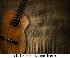 Acoustic Guitar on Grunge Background Acoustic Guitar on Grunge Background