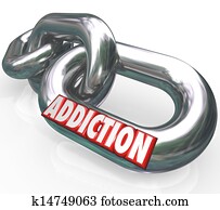 Addiction Chain Links Word Addict Trapped in Disease Addiction Chain Links Word Addict Trapped in Disease