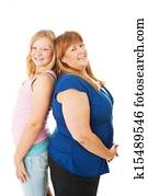 adolescente, hija, es, más alto, que, mamá