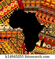 Africa map on ethnic background Africa map on ethnic background