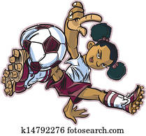 African Break Dancing Soccer Girl