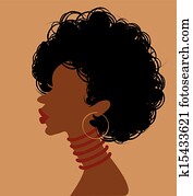 African woman in profile