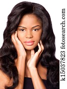 africano, beleza, rosto