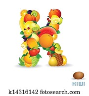 Alphabet From Fruit. Letter K Alphabet From Fruit. Letter K