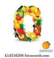 Alphabet From Fruit. Letter O Alphabet From Fruit. Letter O