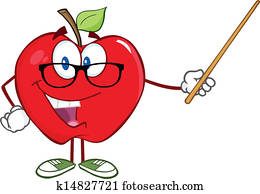 Apple Teacher With A Pointer Apple Teacher With A Pointer