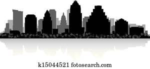Austin city skyline silhouette Austin city skyline silhouette