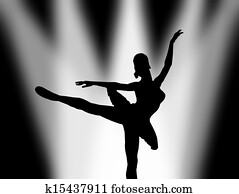 Ballet dancer under spotlight Ballet dancer under spotlight