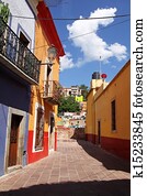 beautiful colorful colonial architecture of Guanajuato in Mexico