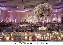 Beautifully decorated wedding ballroom Beautifully decorated wedding ballroom