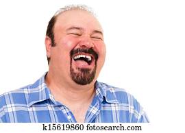 Big man having a hearty laugh