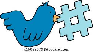 Bird holding a twitter tag topic Bird holding a twitter tag topic