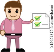 biznesmenis, liecinājums, checklist