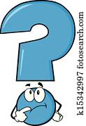 Blue Question Mark Thinking Blue Question Mark Thinking