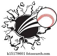 bola, busting, parede