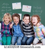 boldog, kevés, diákok